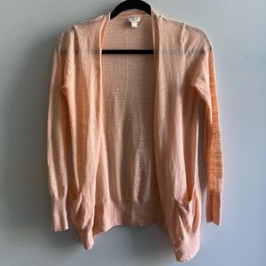 Jcrew thin peach cardigan, size XS